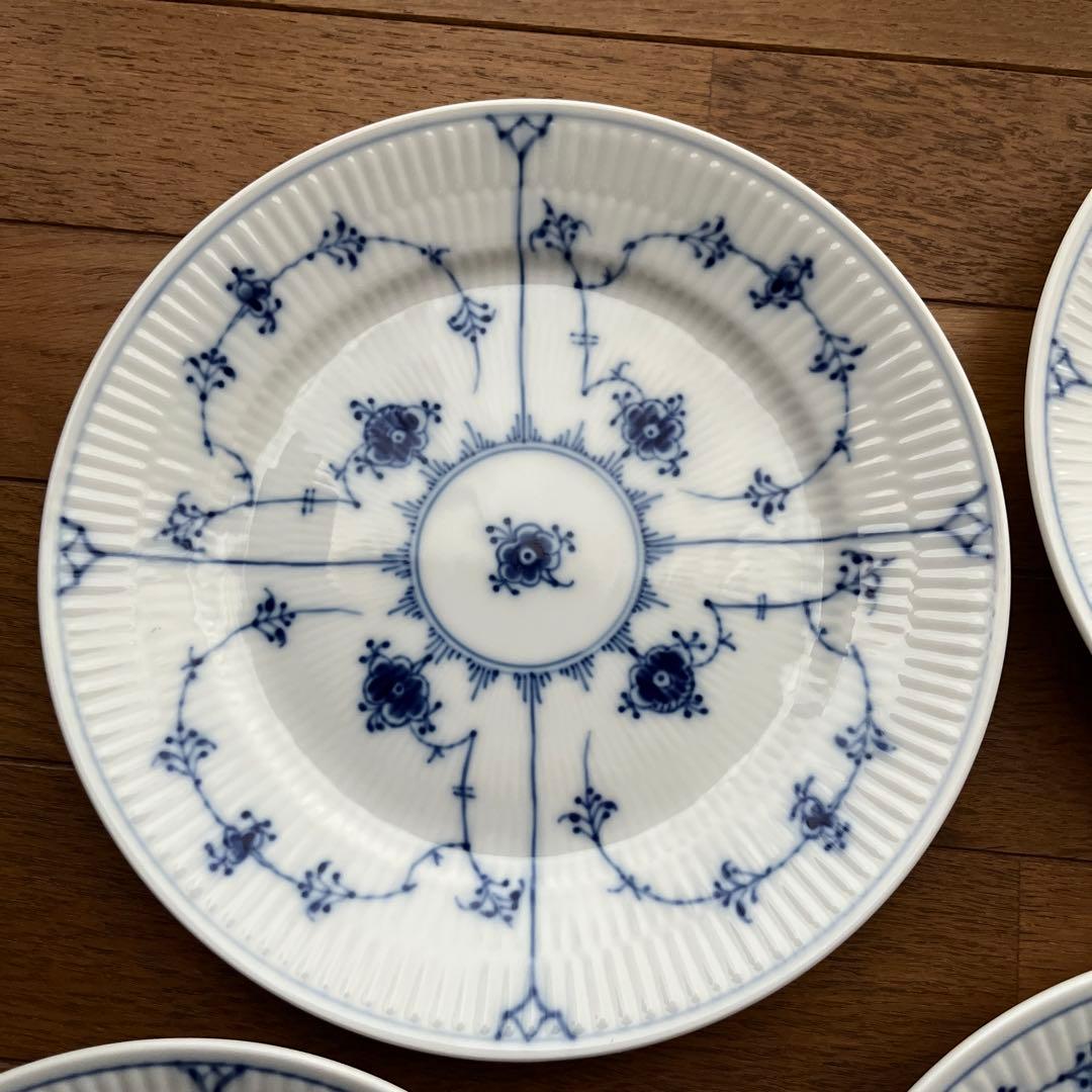 ロイヤルコペンハーゲン ブルーフルーテッド プレインプレート19cm×4枚