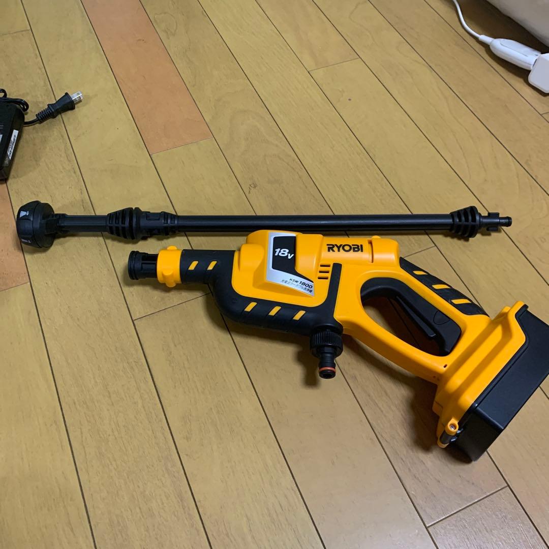 ぱん花　コードレス　RYOBI 京セラ　充電式高圧洗浄機バッテリー２個付