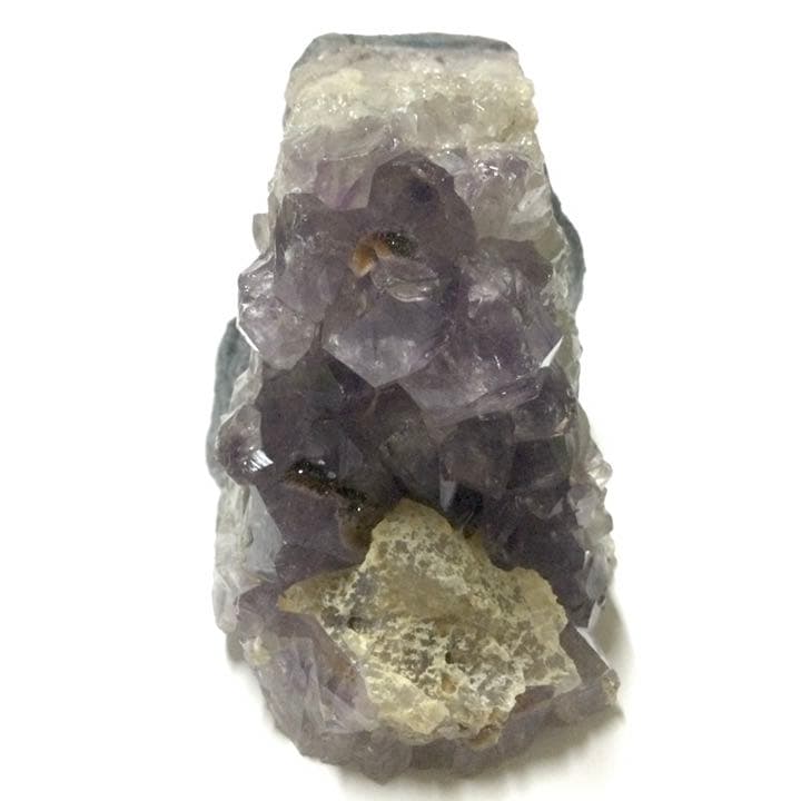 【レアな共生、愛の守護石】天然石 カルサイト共生アメジスト 原石クラスター