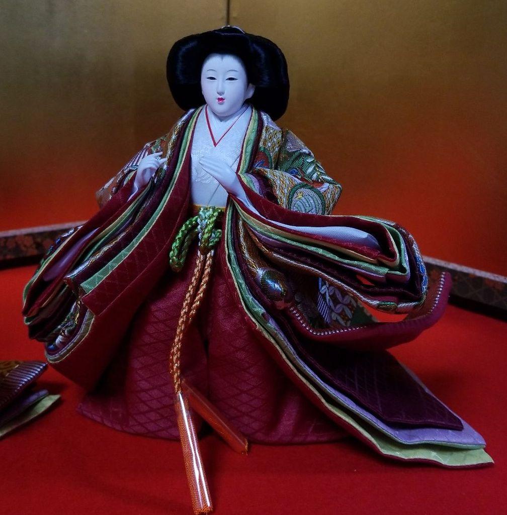 雛人形　三人官女　七宝柄