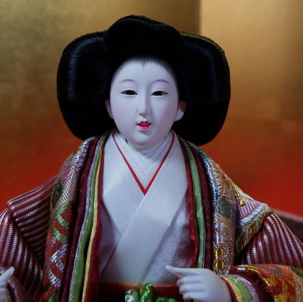 雛人形　三人官女　七宝柄