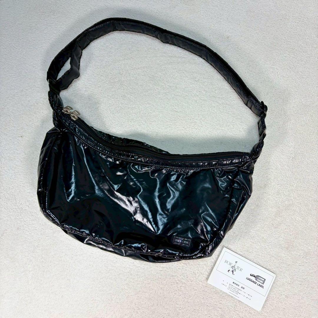 【美品✨】廃盤ポーターガール ボンボン ショルダーバッグ ハーフムーン　ナイロン