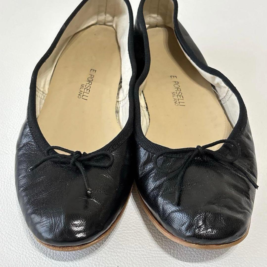 極美品✨ 保存袋付き✨PORSELLI バレエシューズ　38 ブラック