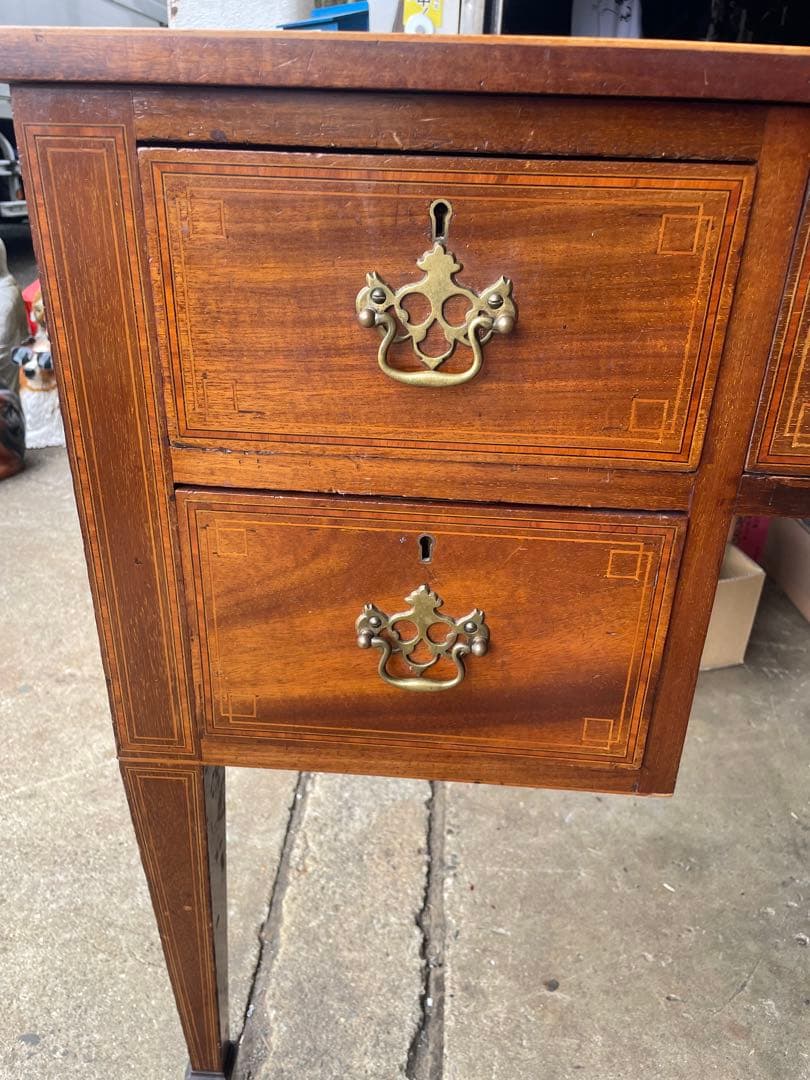 イギリス　書斎机　デスク マホガニー材 アンティーク　デスク　両袖　クラシック