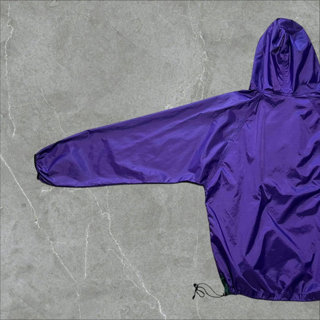 90sHELLY HANSENリップストップナイロンアノラックパーカーパープルL
