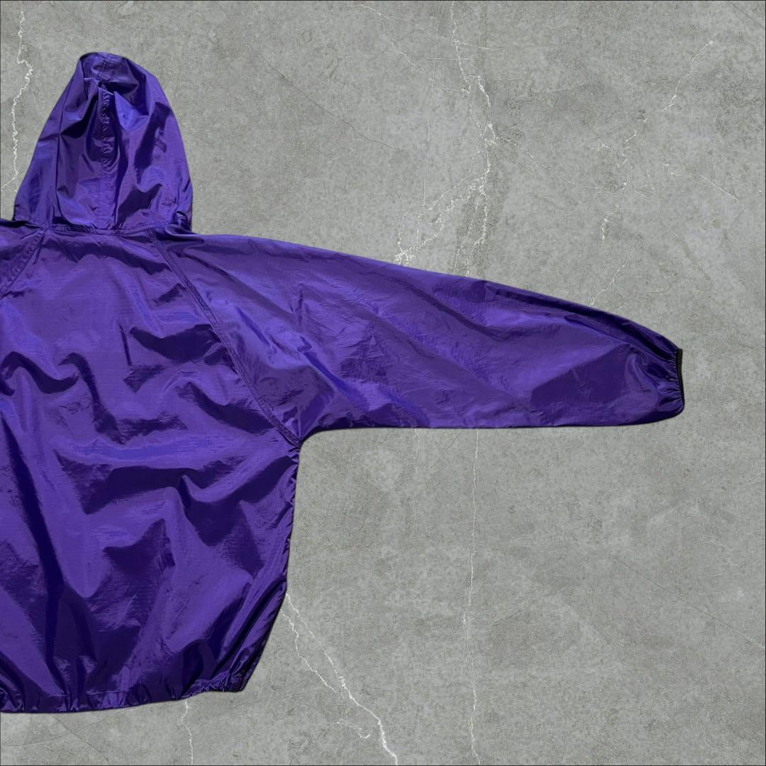 90sHELLY HANSENリップストップナイロンアノラックパーカーパープルL