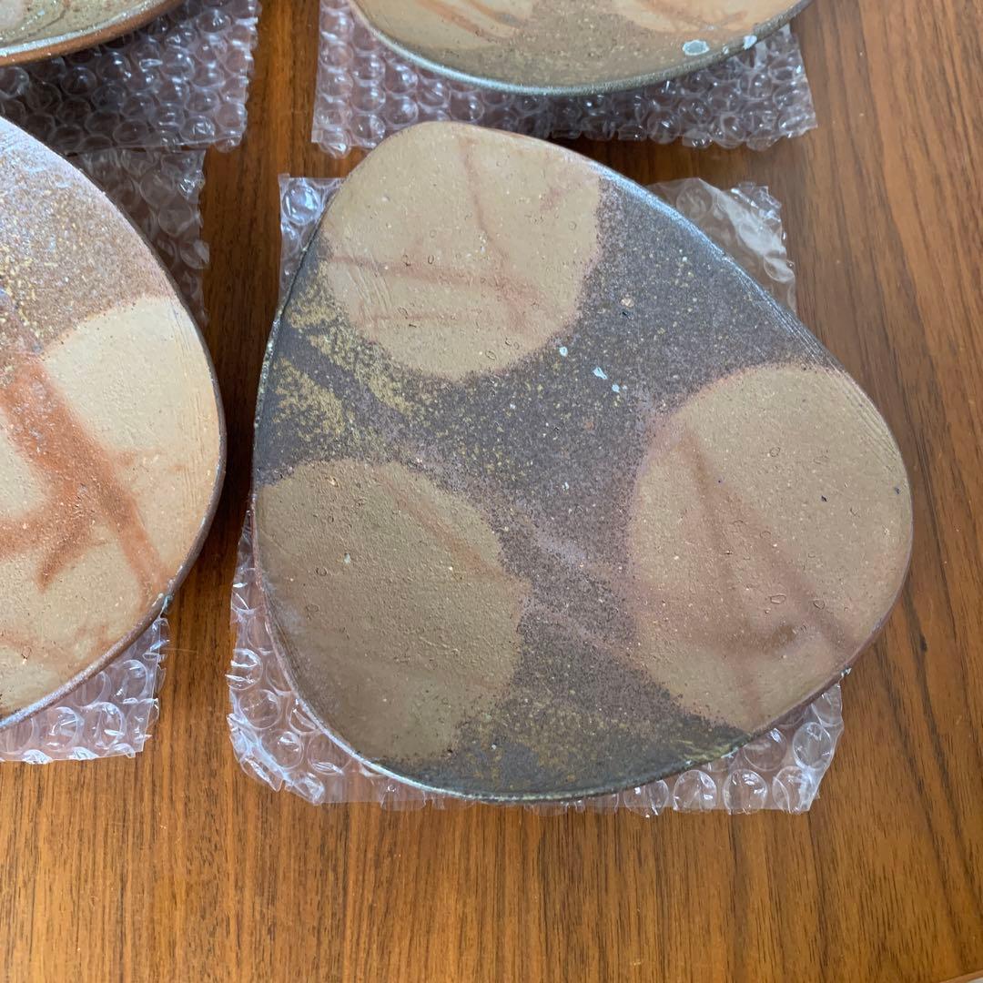 備前焼 金重有邦 皿 伊部三足平向付 5枚セット