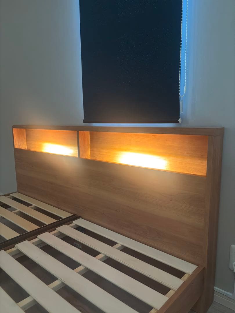 フランスベッド クイーンサイズ セミシングルマットレス2枚 ベッド一式 美品