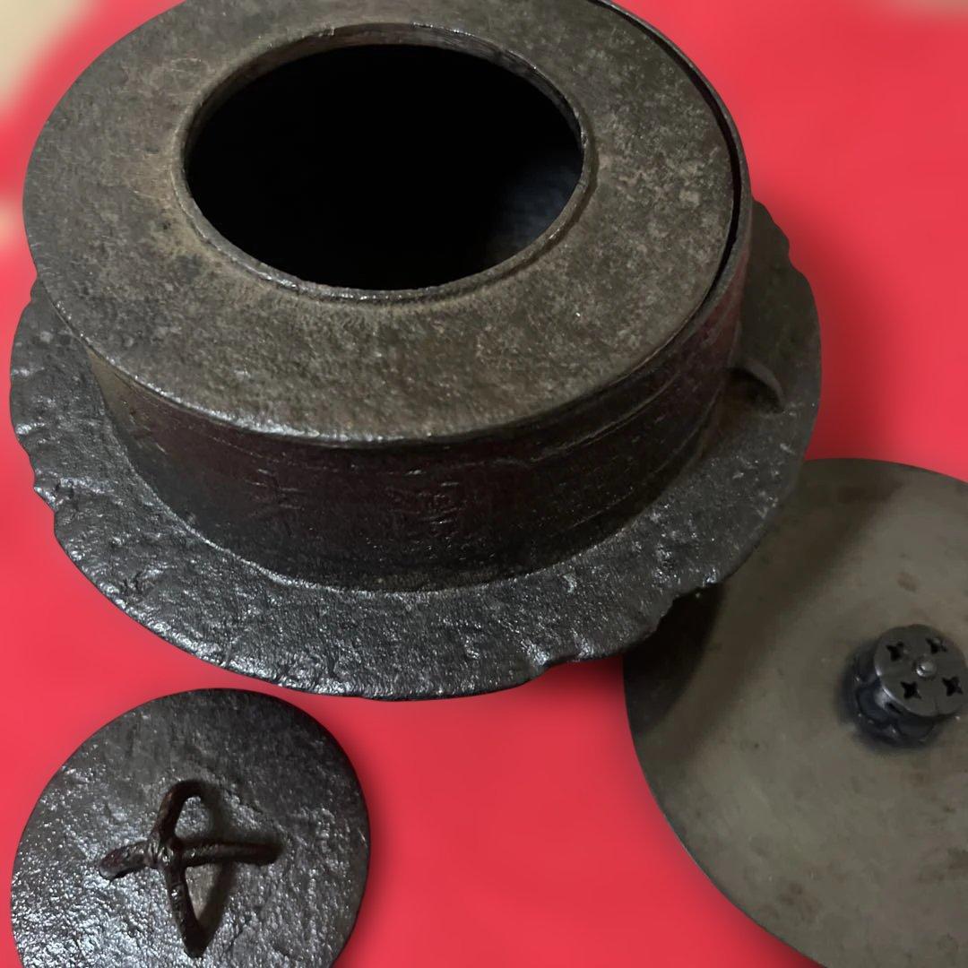 茶道具 炉釜 風炉釜 茶飯釜 替蓋　風炉兼用 茶釜
