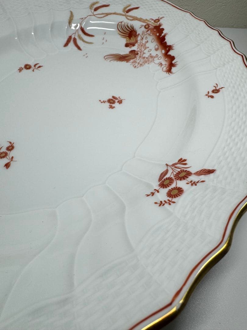 高級・Richard Ginori レッドコック オーバルプレート 大皿 トレイ