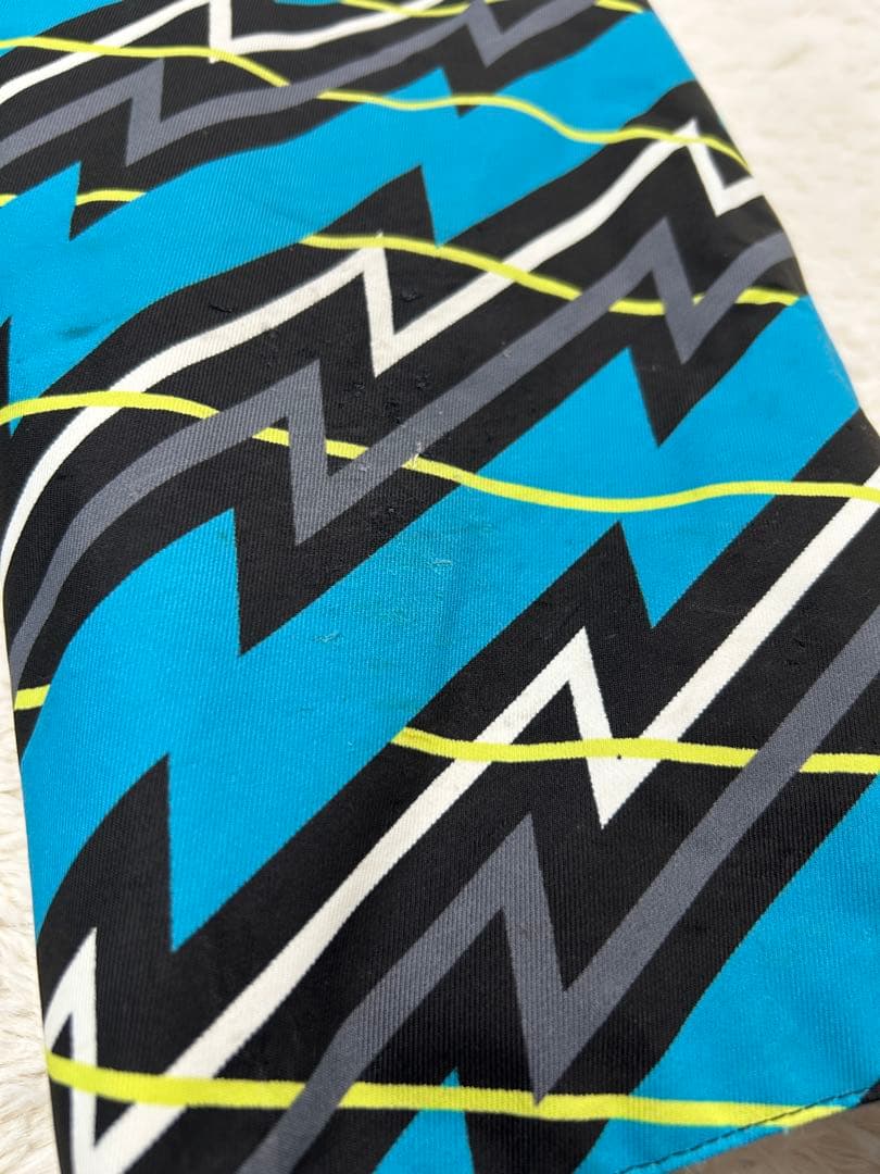 GOLDWIN スキーパンツ L　幾何学柄 ブルー×ブラック スキー　スノボ