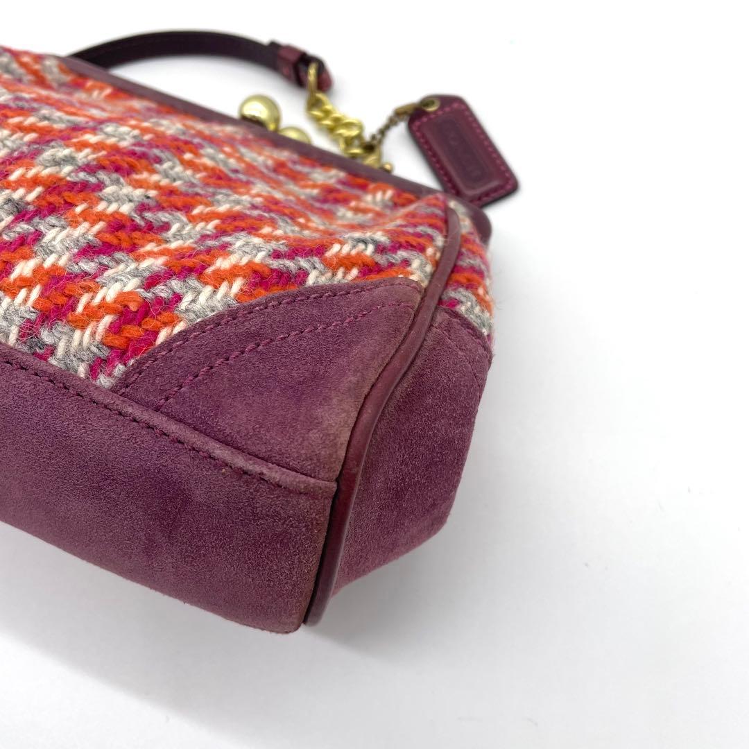 バッグ Coach handbag with clasp turnlock tweed