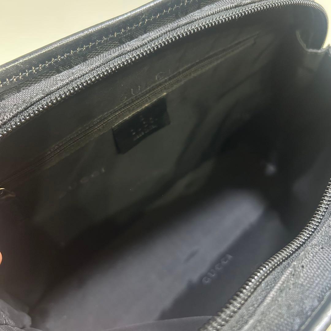 GUCCI グッチ ハンドバッグ キャンバス ジャッキー 金具 保存袋付き 黒