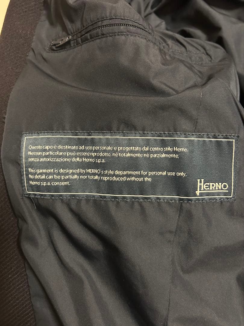 ほっこりHerno ダッフルコート フード付き ダークネイビー