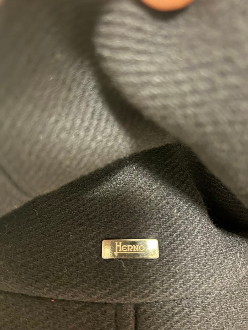 ほっこりHerno ダッフルコート フード付き ダークネイビー