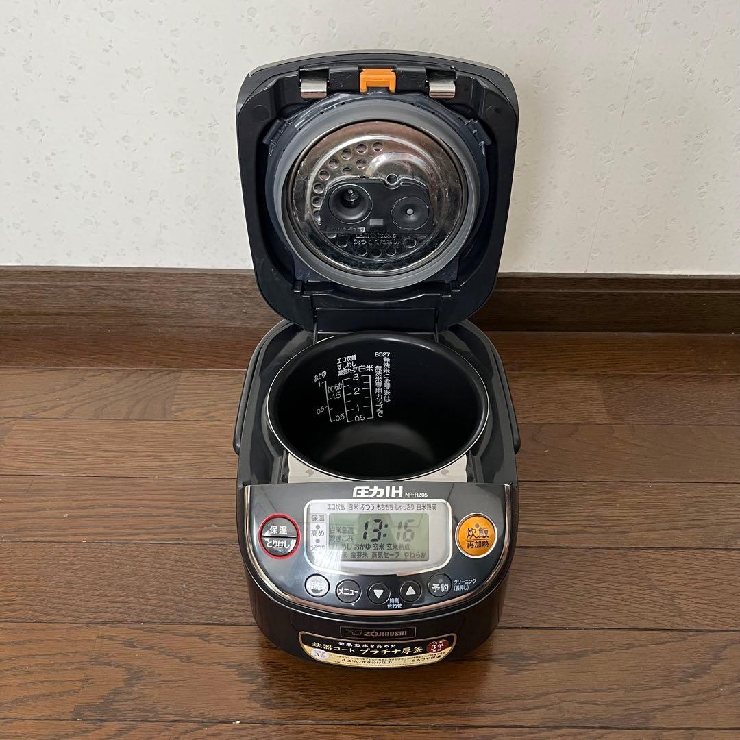 圧力IH炊飯器 NP-RZ05型 黒色 ZOJIRUSHI 取扱説明書付き 3合