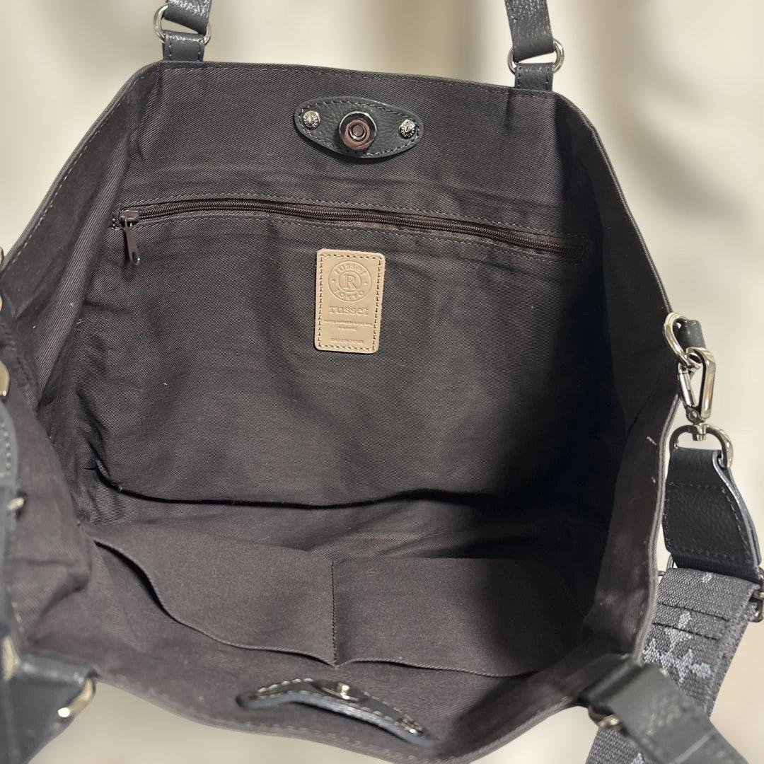 超美品ラシットA4入るコーデュラナイロン刺繍2way バッグ