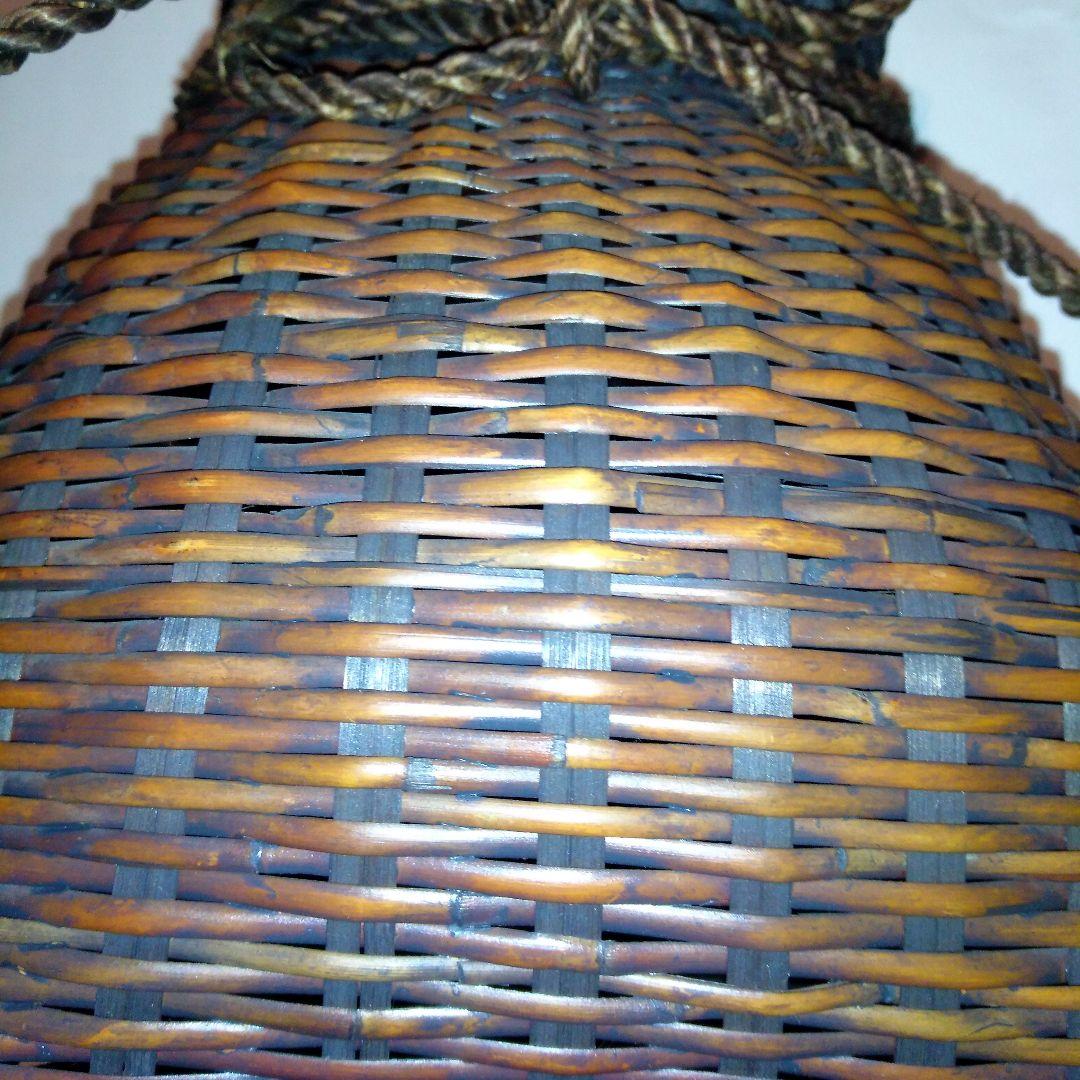 竹かご　花器　美品　アンティーク　昭和レトロ