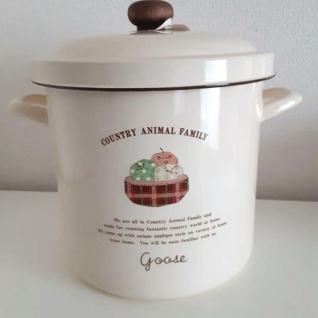 未使用 エジリー カントリーアニマルファミリー ホーロー キャニスターセット