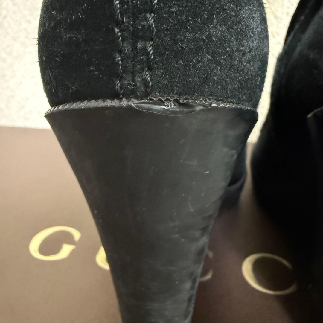 レア✨️ GUCCI ブラック スエード ロングブーツ ウェッジヒール 箱付き