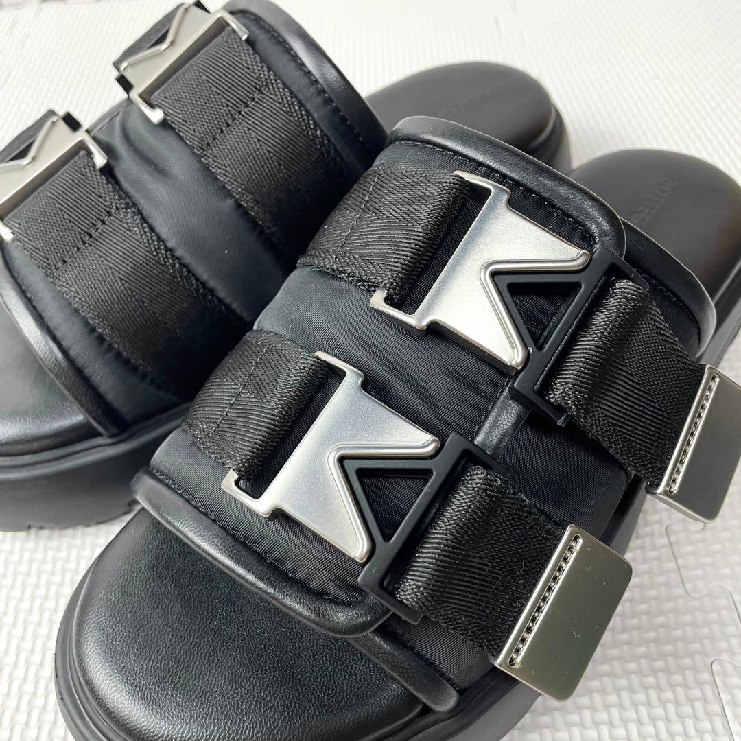 未使用級　ボッテガヴェネタ　フラッシュサンダル　レザー　厚底　ベルト　約24cm