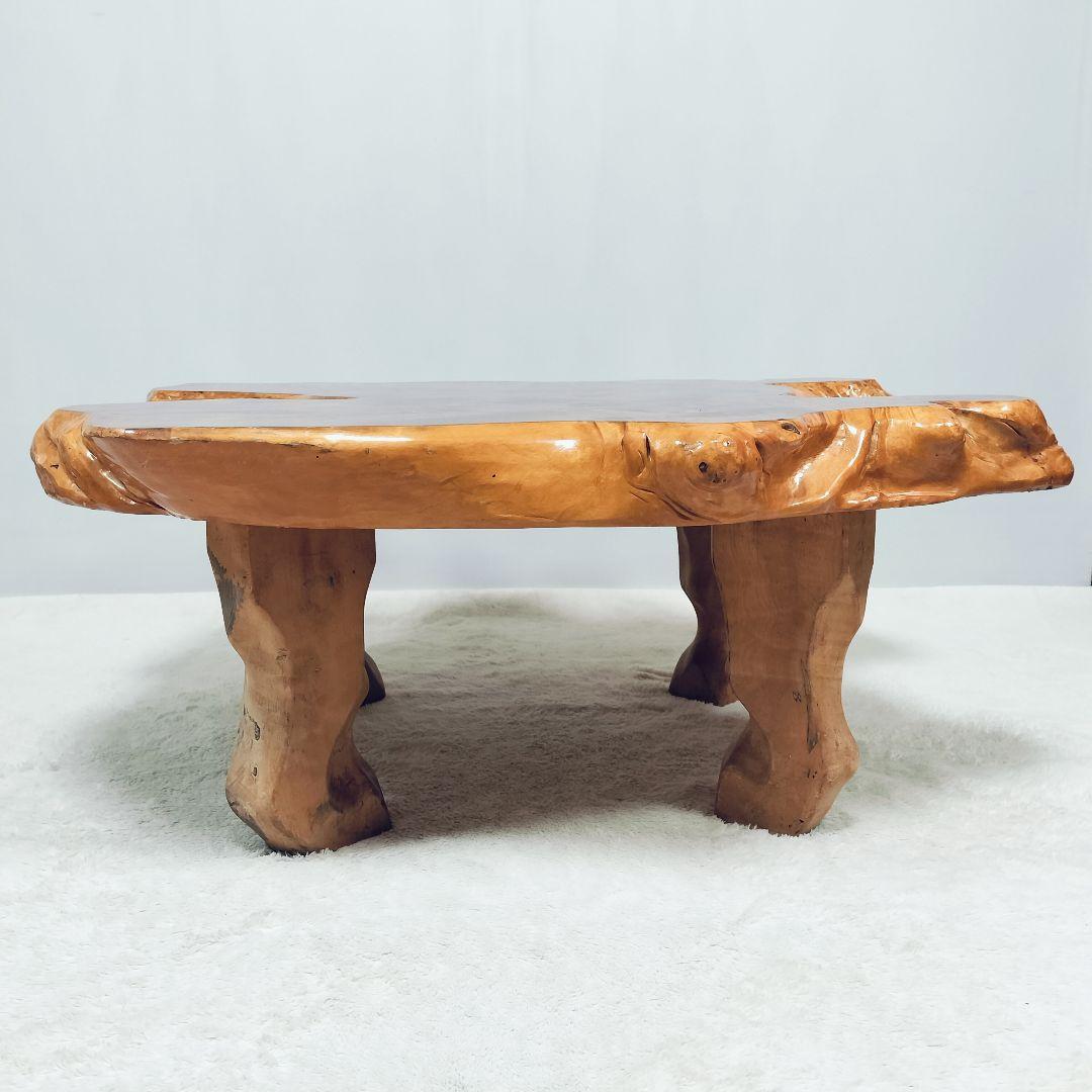 【一点物】天然 木の根テーブル 座卓 センターテーブル 無垢材 厚み6.5cm