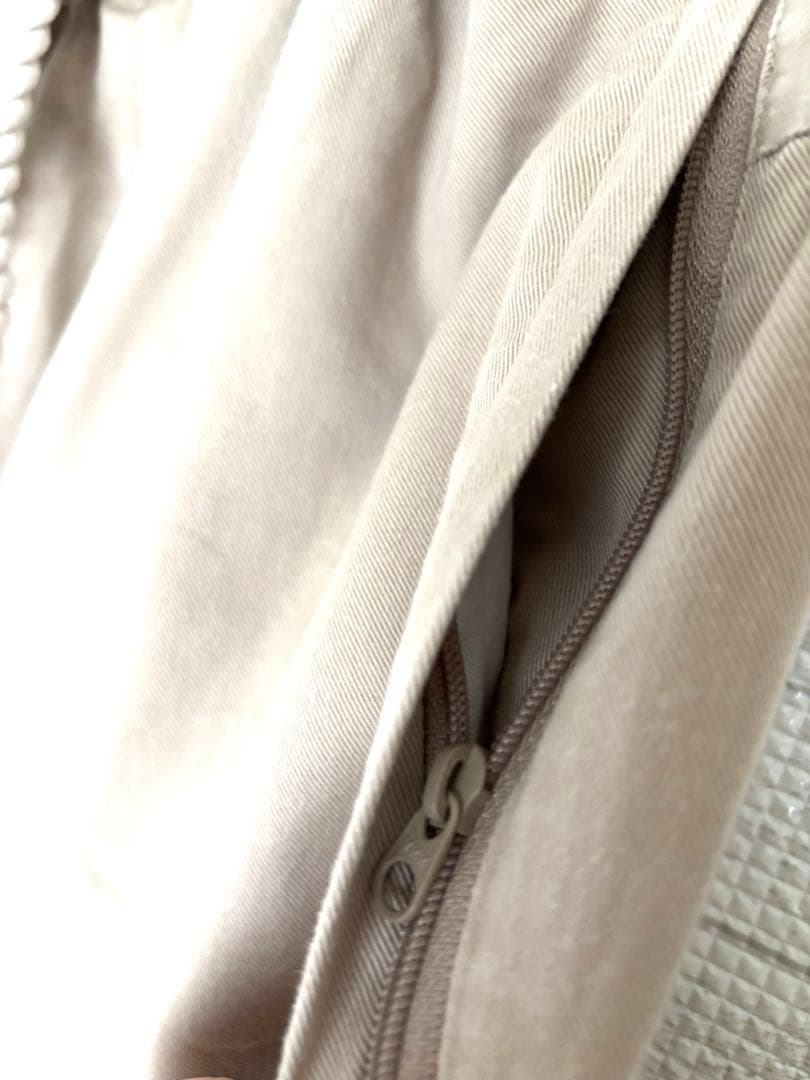 nagonstans ワイド タック パンツ ベージュ ドローストリング S