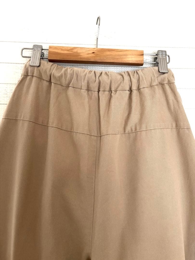 nagonstans ワイド タック パンツ ベージュ ドローストリング S