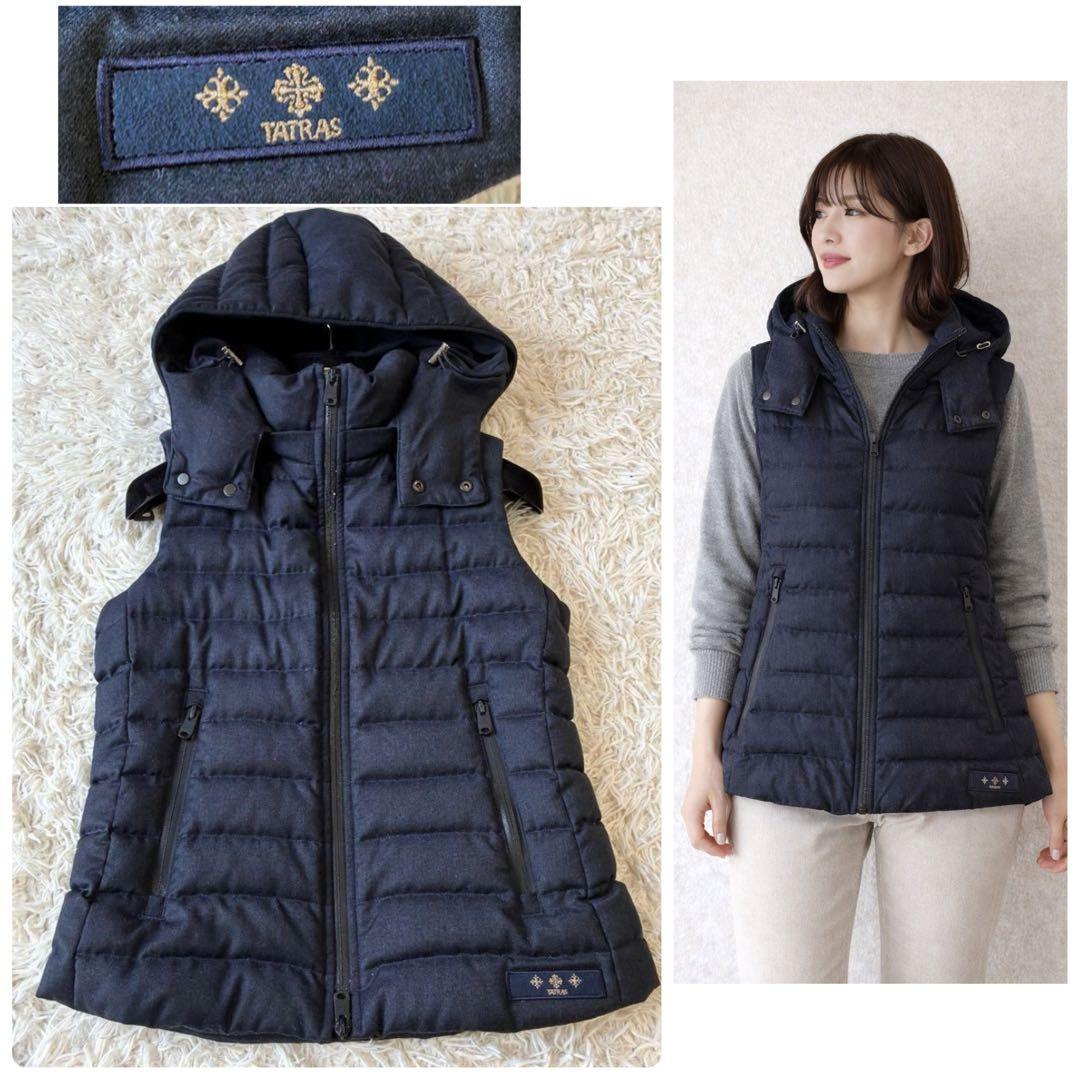 バーバリーブルーレーベル フードジップコート ウール アイボリー ノバチェック