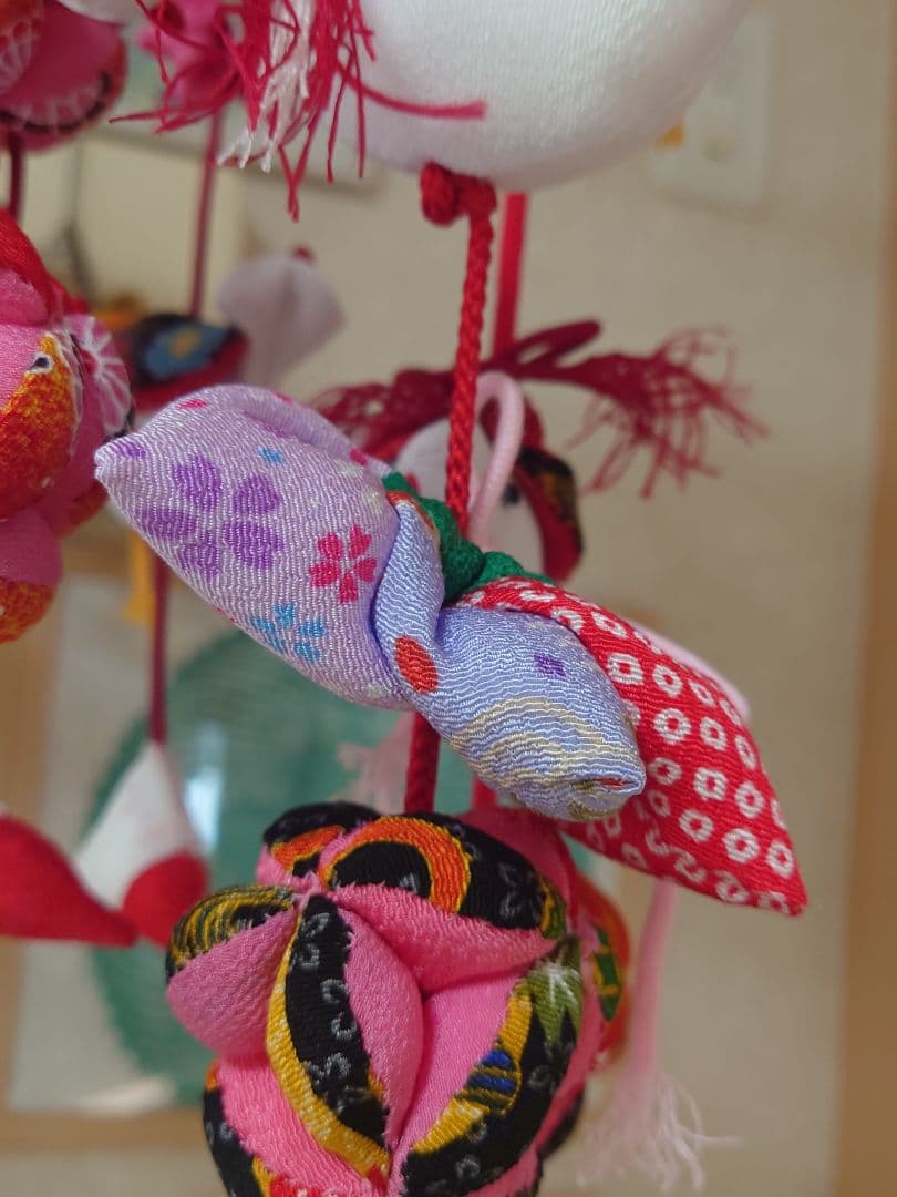 極美品　ハンドメイドひでばあちゃん作の縁起物のつるし雛No.３