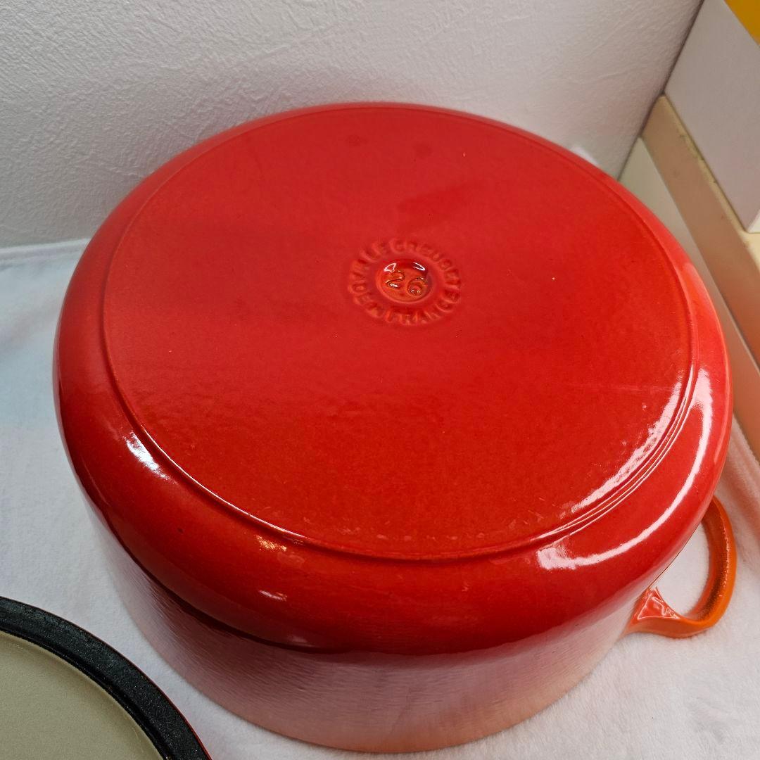 LE CREUSET ル・クルーゼ 26CM オレンジ 鋳鉄 両手鍋