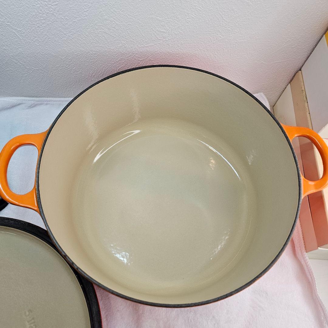 LE CREUSET ル・クルーゼ 26CM オレンジ 鋳鉄 両手鍋