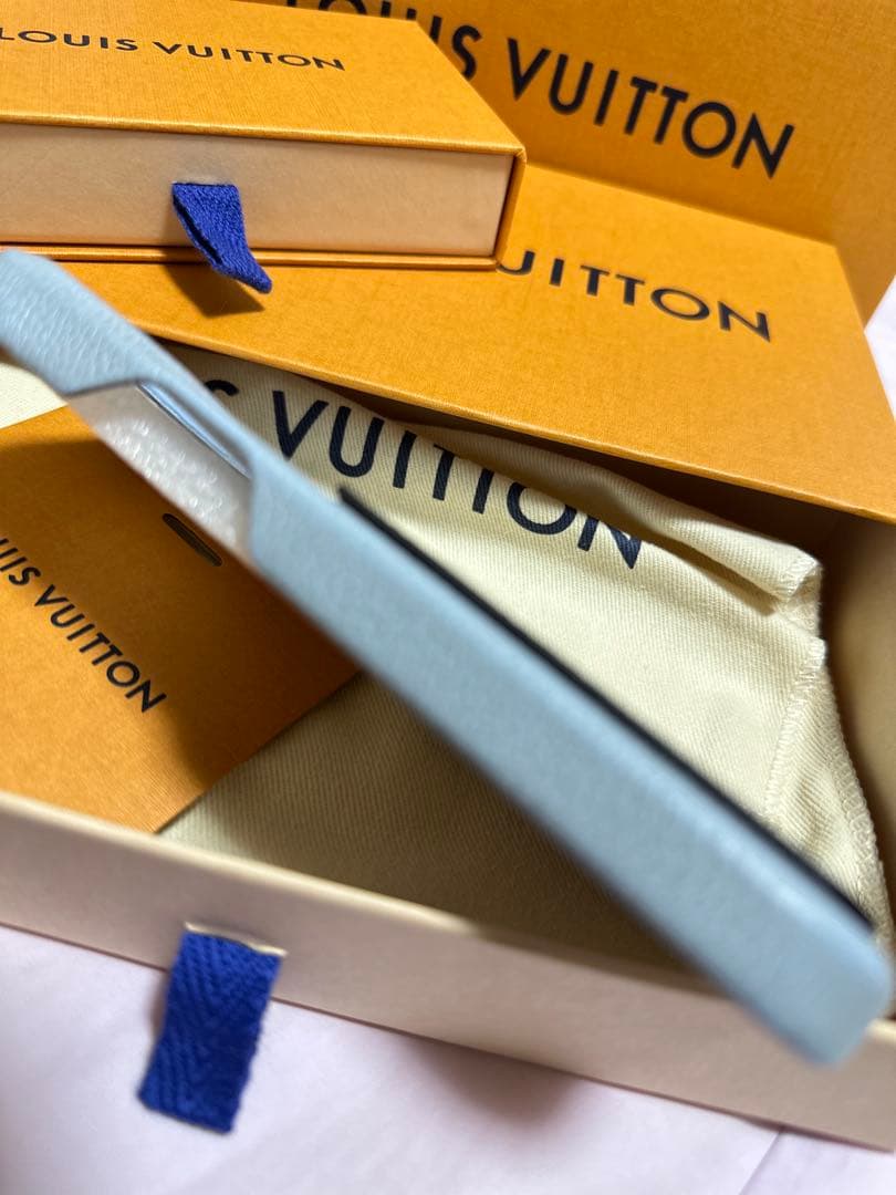 Louis Vuitton iPhone用ケース ブルー/ブラウン