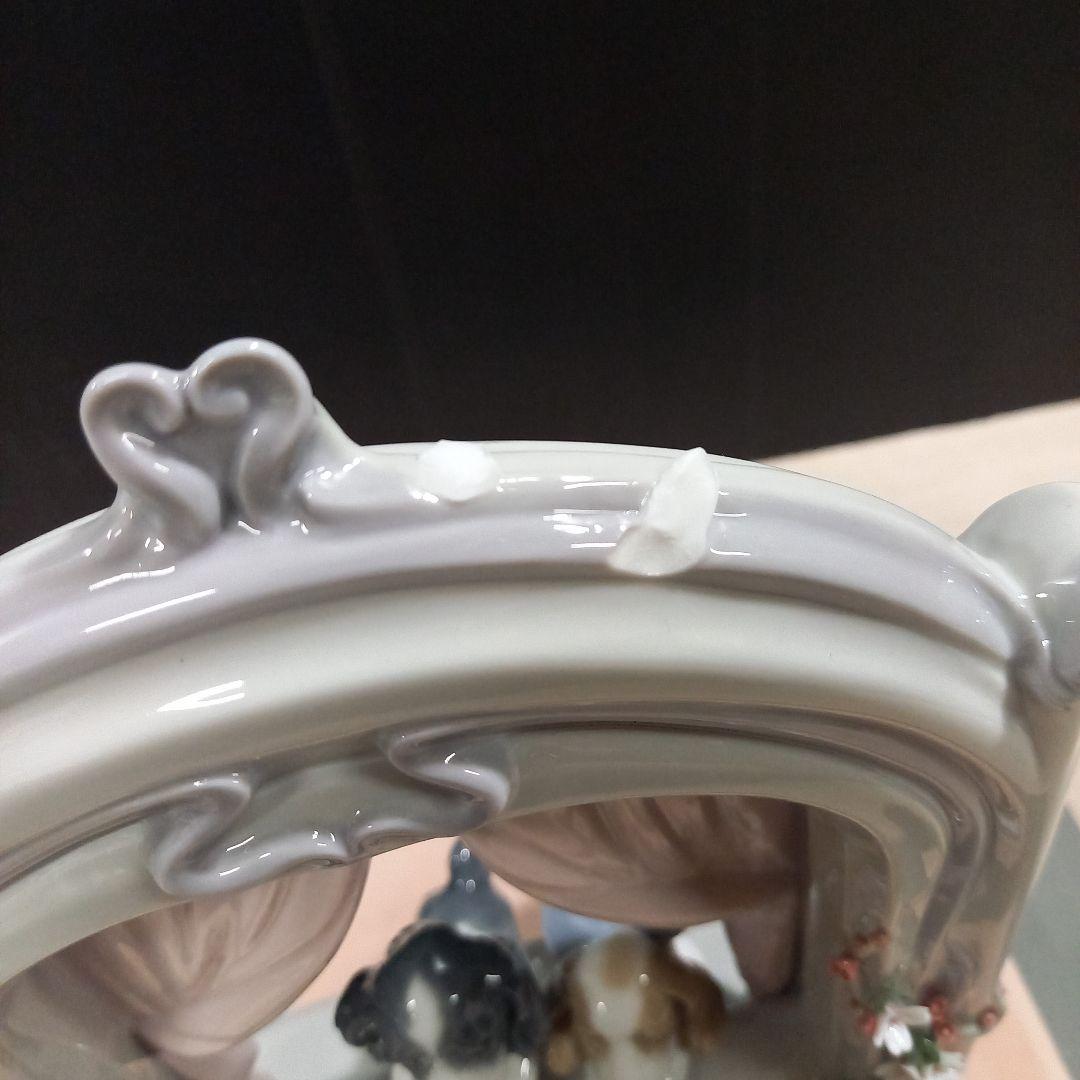 LLADRO リヤドロ 可愛いながめ ガラスケース付き 一部欠けあり