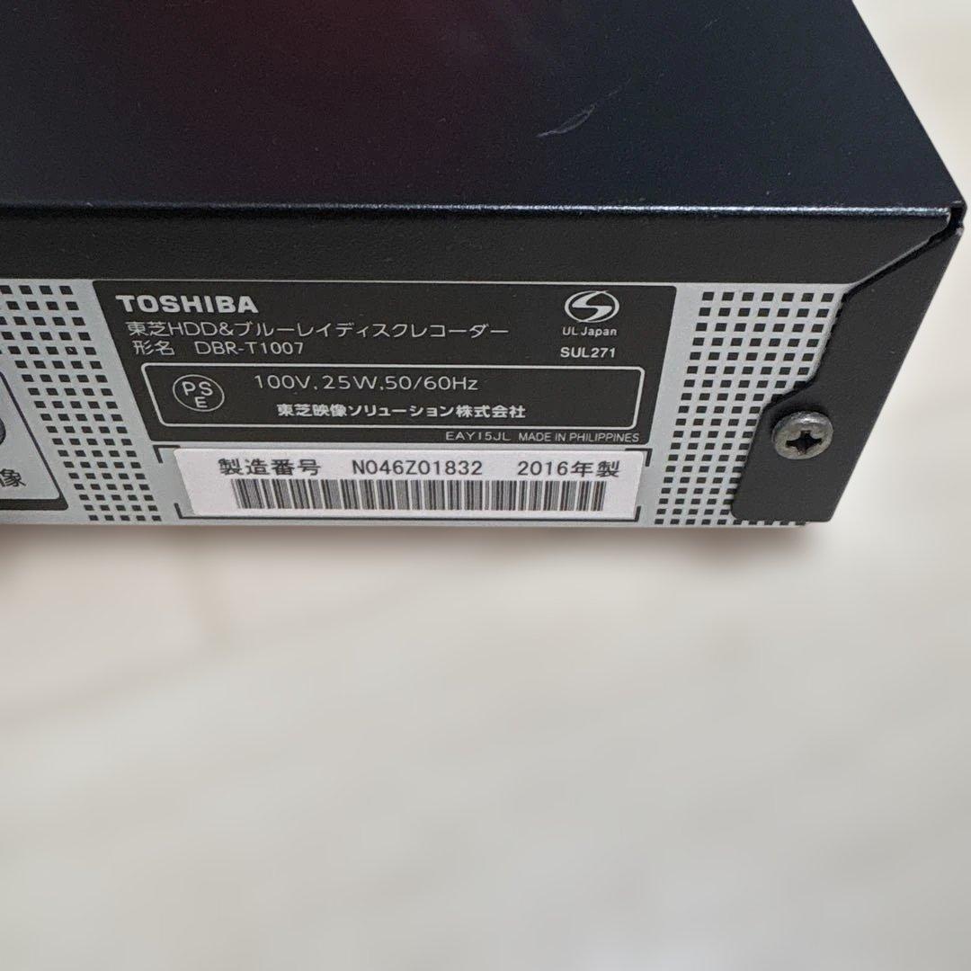 TOSHIBA/DBR-T1007/Blu-rayレコーダー/2016年製