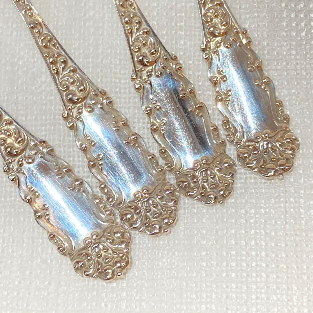 86 純銀豪華装飾モカスプーン4本セット