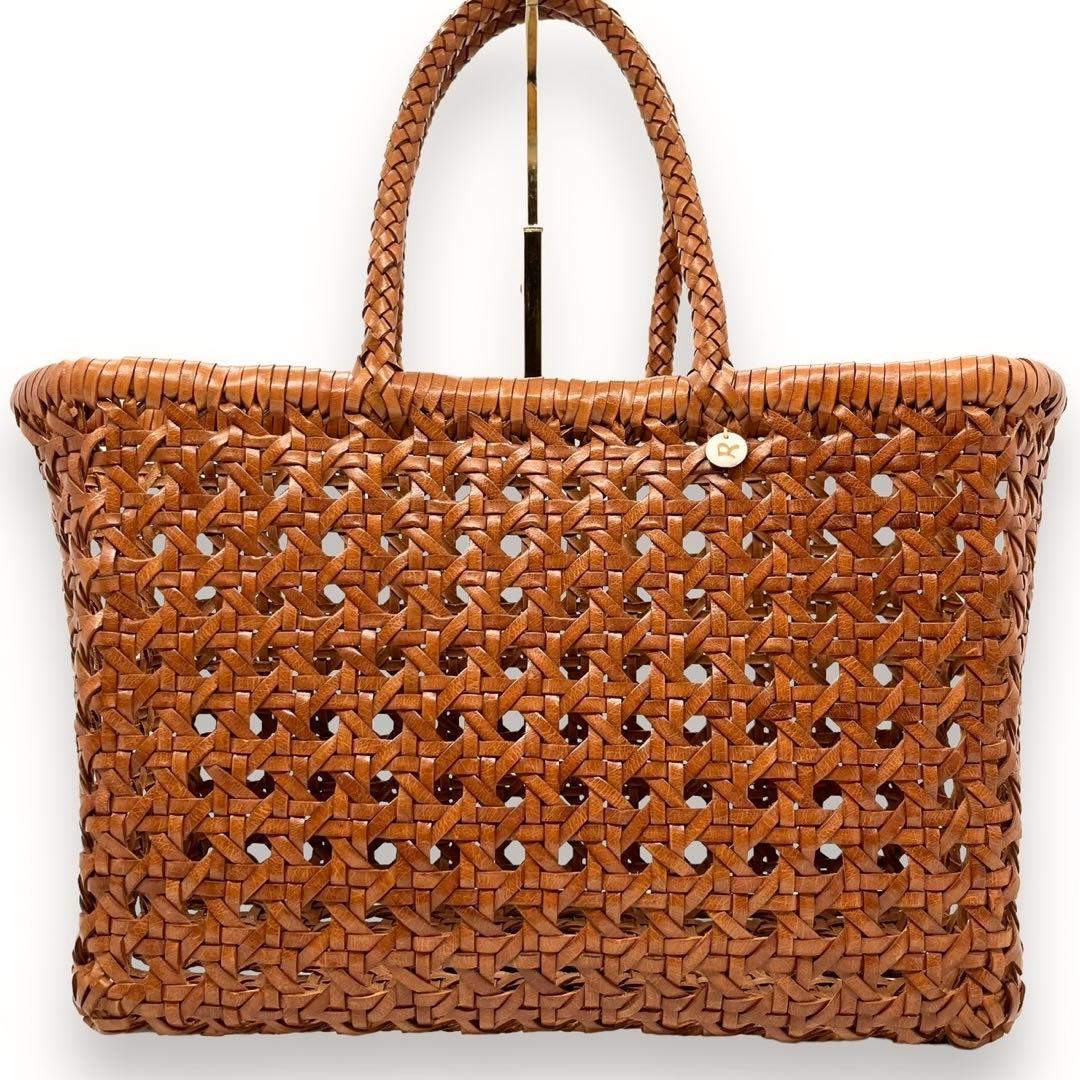 【極美品】45R　レザーメッシュ　編み込みトートバッグ　ブラウン　45rpm