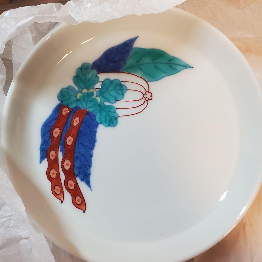 【新品未使用】今右衛門 錦絵 変り皿 2枚セット 人間国宝