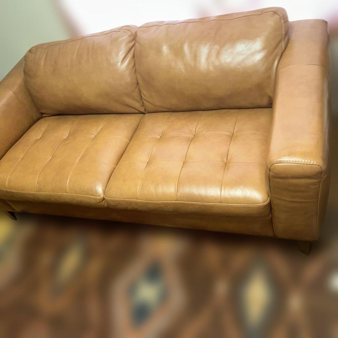 ⭐︎本牛革2シーターキャメルソファ⭐︎