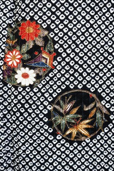 ★専用★未使用品 小紋 総絞り 黒 吉祥文様 身丈161.5cm 裄丈65cm