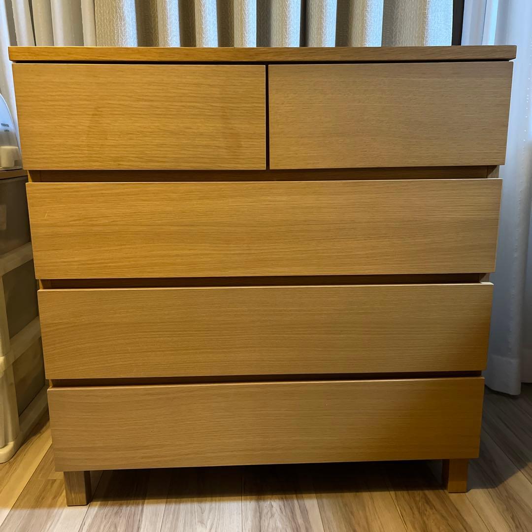 ⭐️美品⭐️廃盤希少⭐️無印⭐️脚付き⭐️チェスト４段・ワイド・オーク材