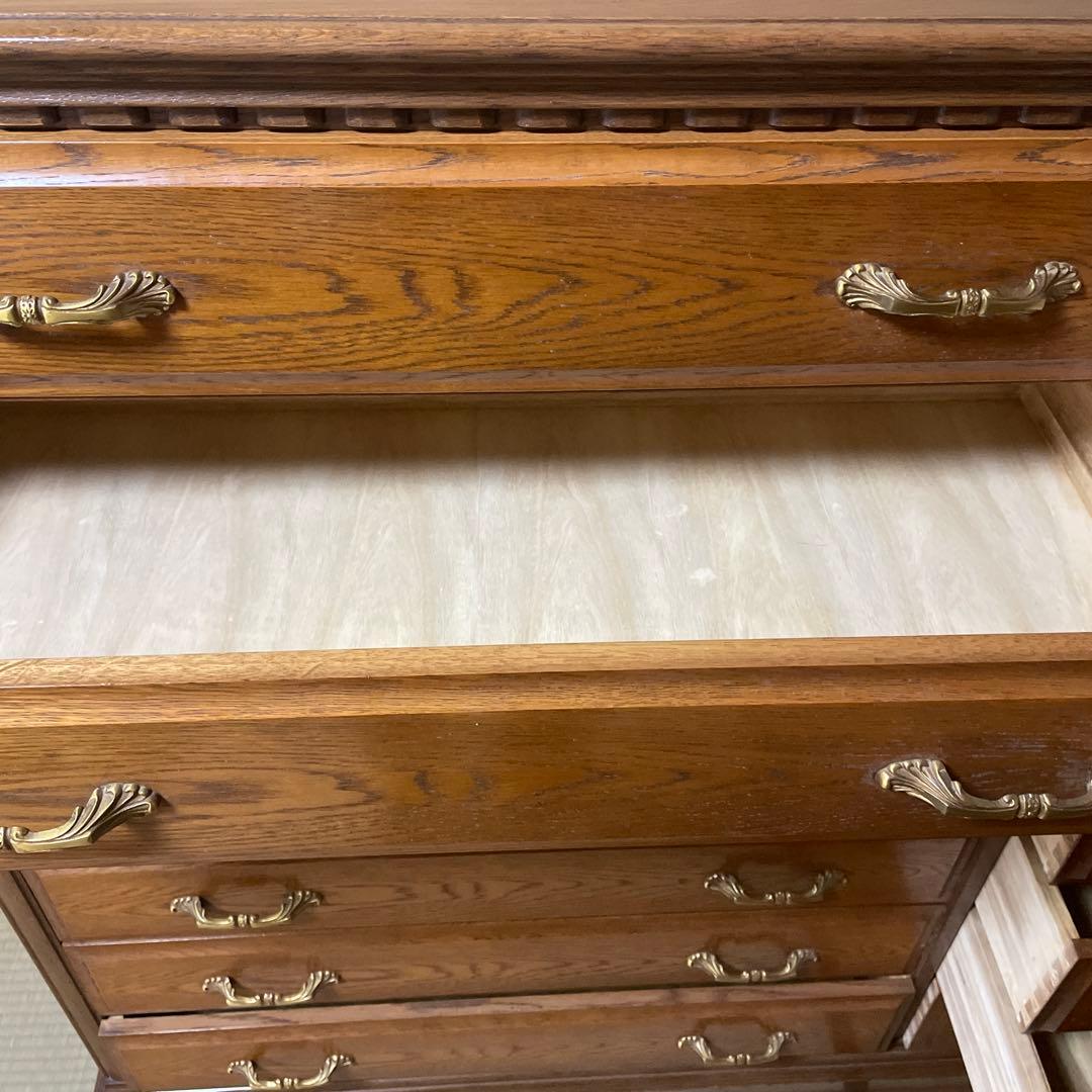 天然木　整理ダンス　箪笥　上下分離可　チェスト　KAWATA MOKKOU