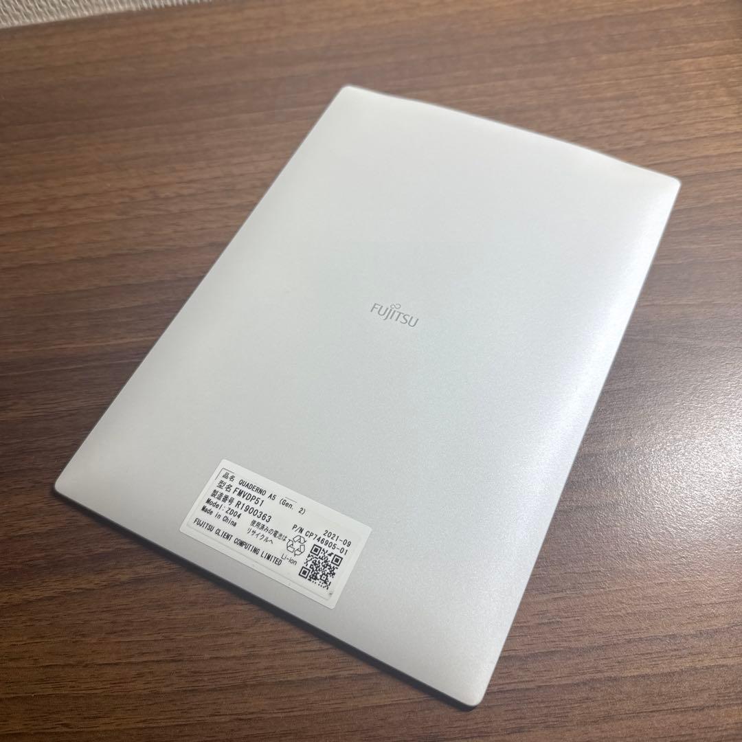 富士通 QUADERNOクアデルノ A5 Gen.2 電子ペーパーFMVDP51