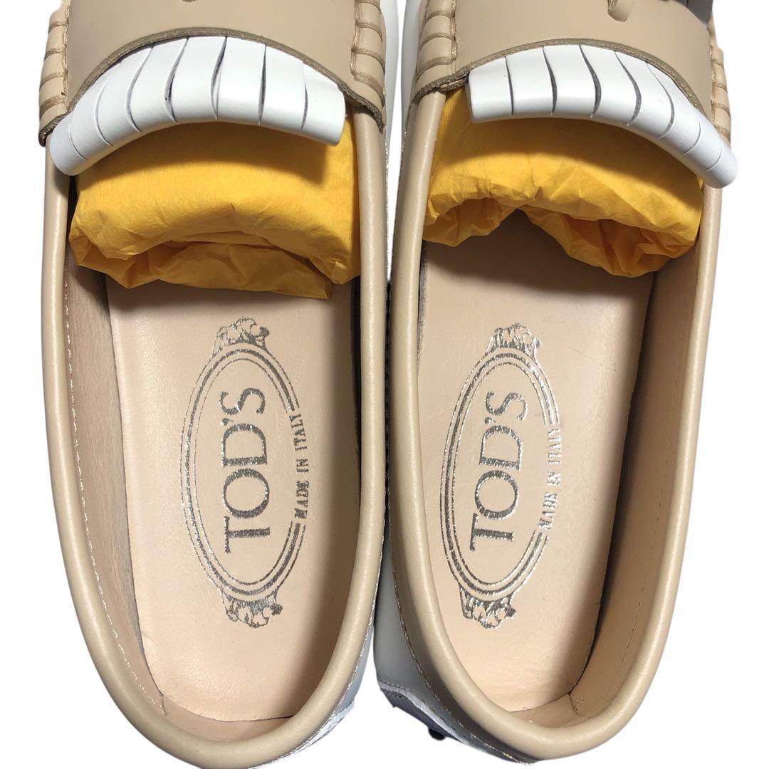 未使用 TOD'S ドライビングシューズ 34.5 フリンジ タッセル