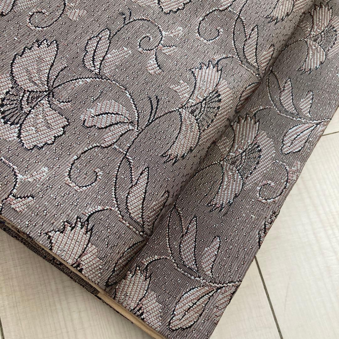 イハナ アンティーク京袋帯・昼夜帯　レトロな花模様　花唐草グ正絹　N-26