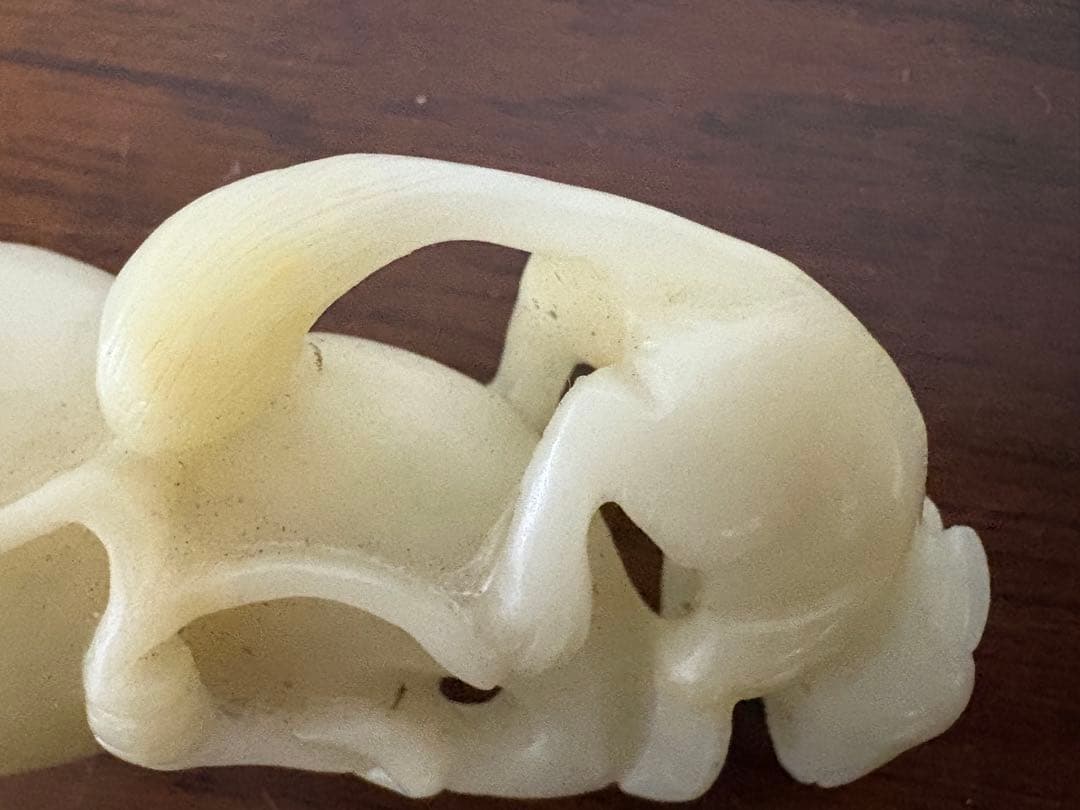 石？玉？の中国的置物　瓢箪に鼠　中国美術　5cm強　26g