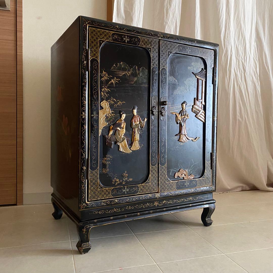 中国　アンティーク　キャビネット　李朝家具　中国家具　象嵌　和モダン　アジアン