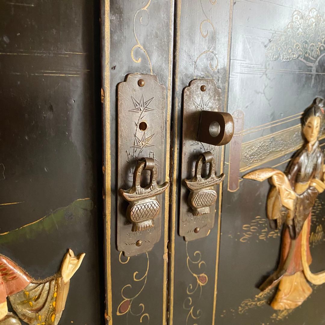 中国　アンティーク　キャビネット　李朝家具　中国家具　象嵌　和モダン　アジアン