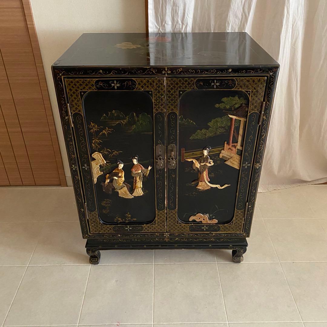 中国　アンティーク　キャビネット　李朝家具　中国家具　象嵌　和モダン　アジアン