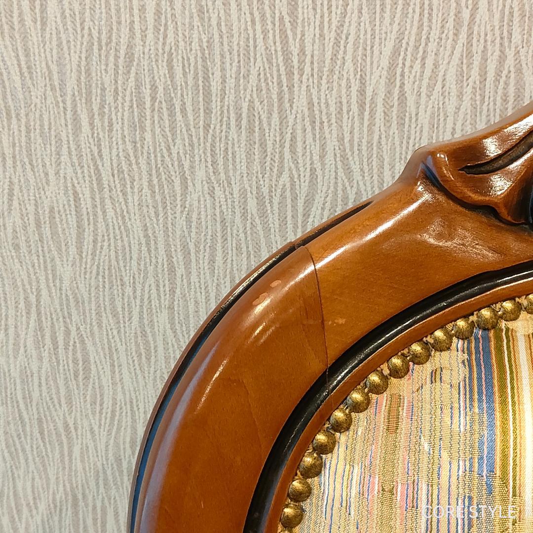 美品 ハイバックチェア　イタリア製 　ロココ様式　ソファ　猫脚　アームチェア